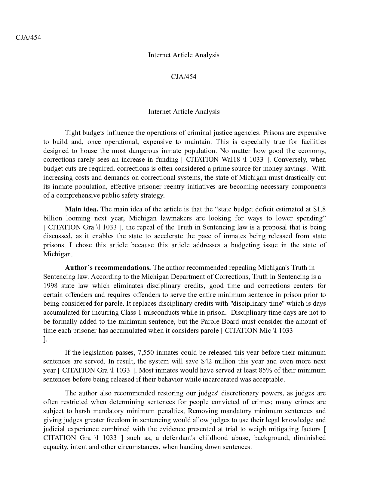 Preview image of Internet Article Analysis.docx    CJA/454  Internet Article Analysis CJA/454  Internet Art document